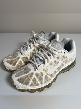 Size 7.5 Women’s HTF Nike Air Max + 2014 White Running Shoes 429890-110